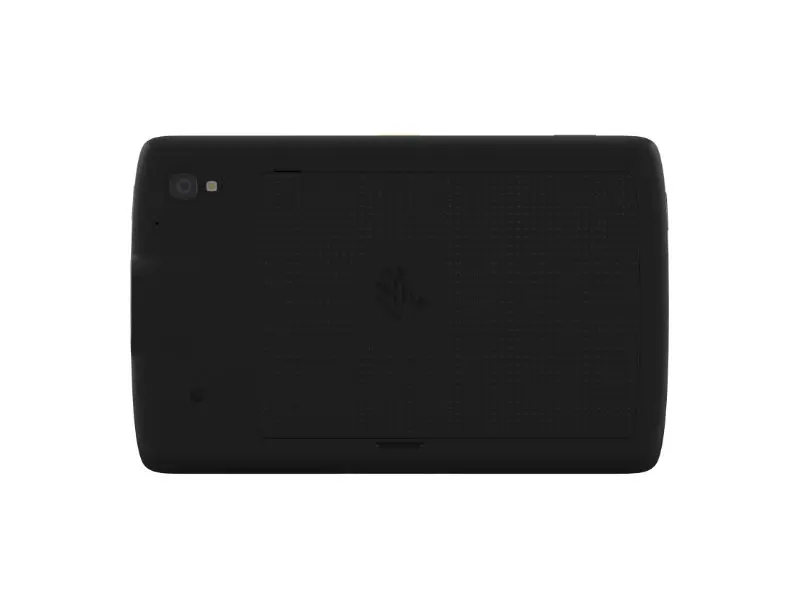 Rückansicht eines schwarzen Tablets mit Kamera