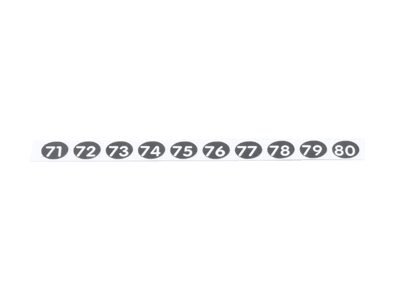 Stift-Aufklebenummern 71, 72, 73, 74, 75, 76, 77, 78, 79, 80 für Addimat Kellnerstifte, 65.071 Stift-Aufklebenummern 71, 72, 73, 74, 75, 76, 77, 78, 79, 80 für Addimat Kellnerstifte, 65.071