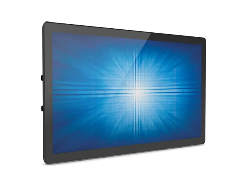 Seitliche Ansicht eines flachen LED-Monitors