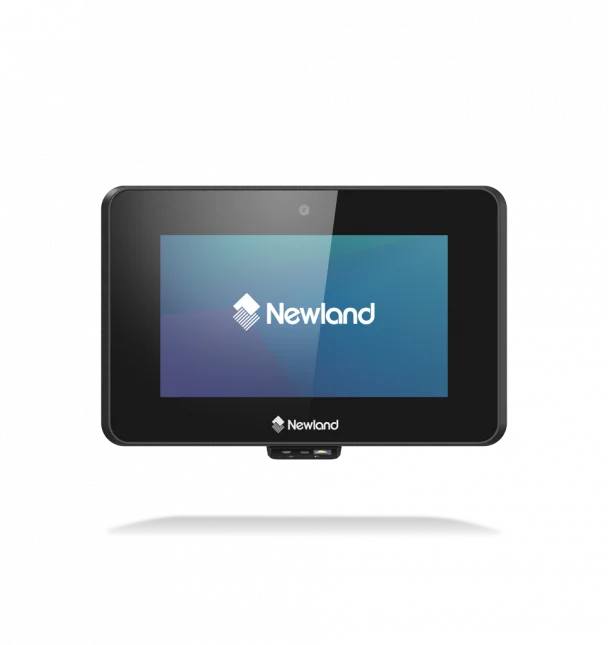 Frontansicht Newland Kundendisplay mit Bildschirm