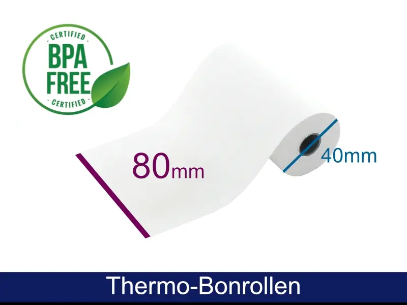 Thermo-Bonrolle BPA-frei, Breite 80mm, Kerndurchmesser 40mm
