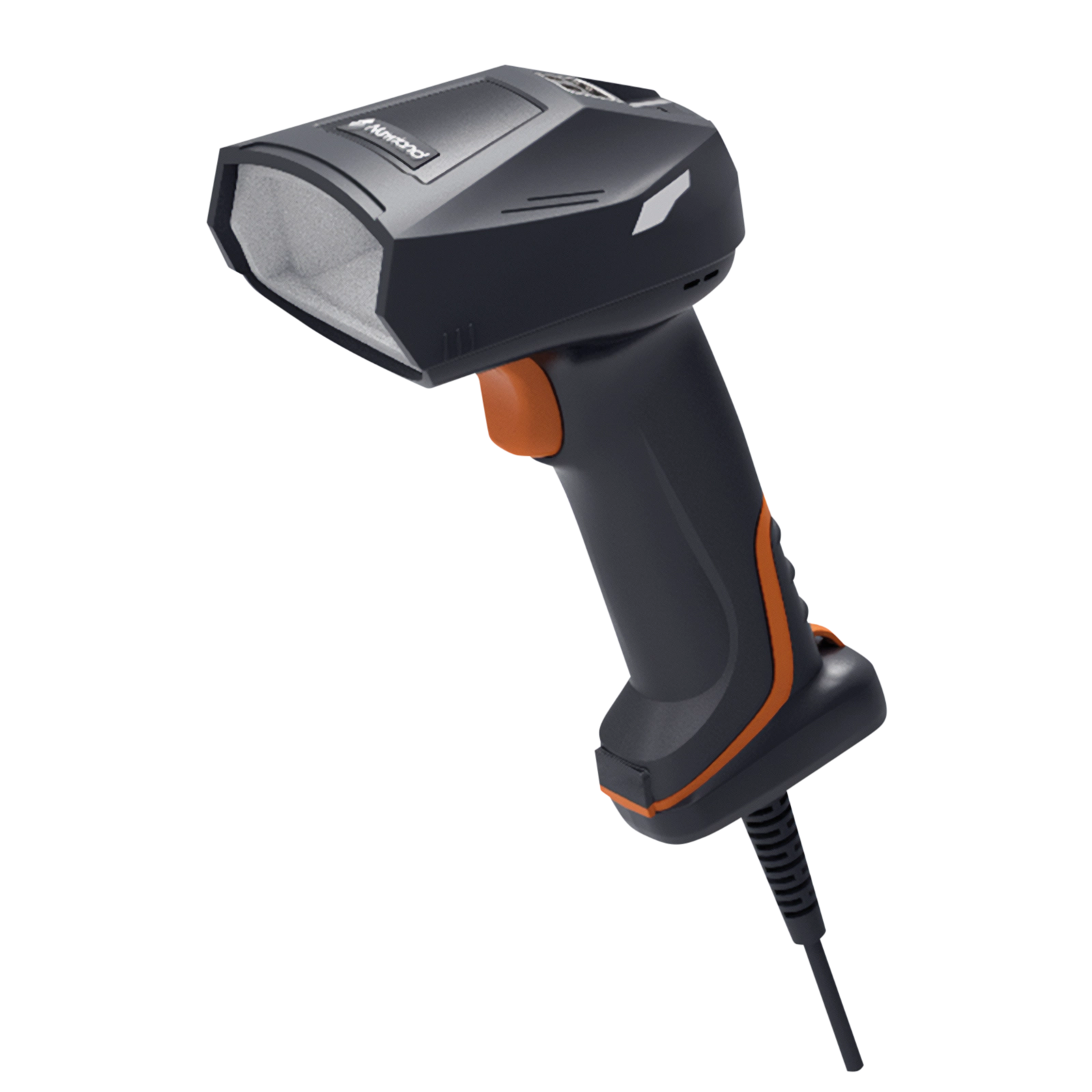 Newland NVH300 Angler HD 1D/2D Handscanner in Schwarz-Orange mit USB-Kabel für hochdichte Barcodes in Industrie, Lager und Logistik