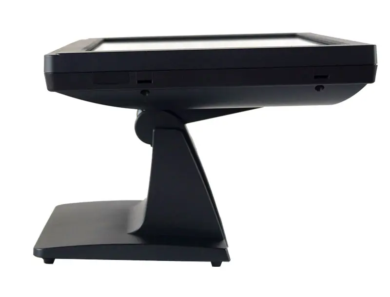 Schwarzes POS-Kassensystem seitlich auf Standfuß