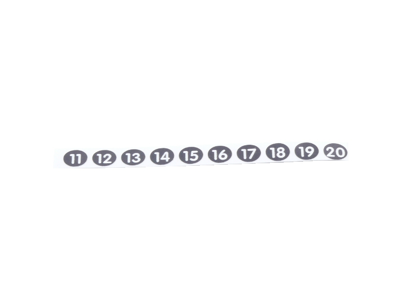 Stift-Aufklebenummern 11, 12, 13, 14, 15, 16, 17, 18, 19, 20 für Addimat Kellnerstifte, 65.011