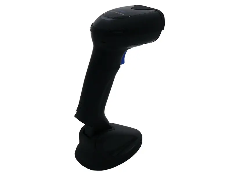 Schwarzer Funk Handscanner mit Basisstation