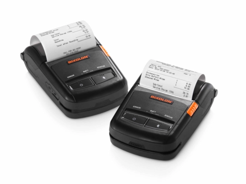 Bixolon SPP-R210 mobiler 58-mm-Thermodirekt-Bondrucker mit USB und Magnetkartenleser, schwarz, druckt Belege unterwegs
