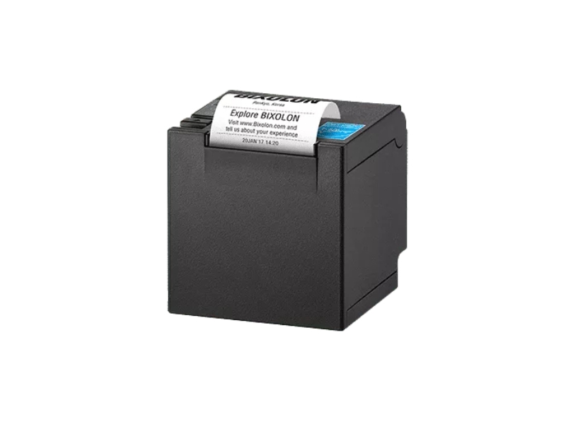 Bondrucker Bixolon SRP-Q200 mit Front-Ausgabe, 58mm, 180dpi, USB + RS232, schwarz inkl. Netzteil und Netzkabel, SRP-Q200SK