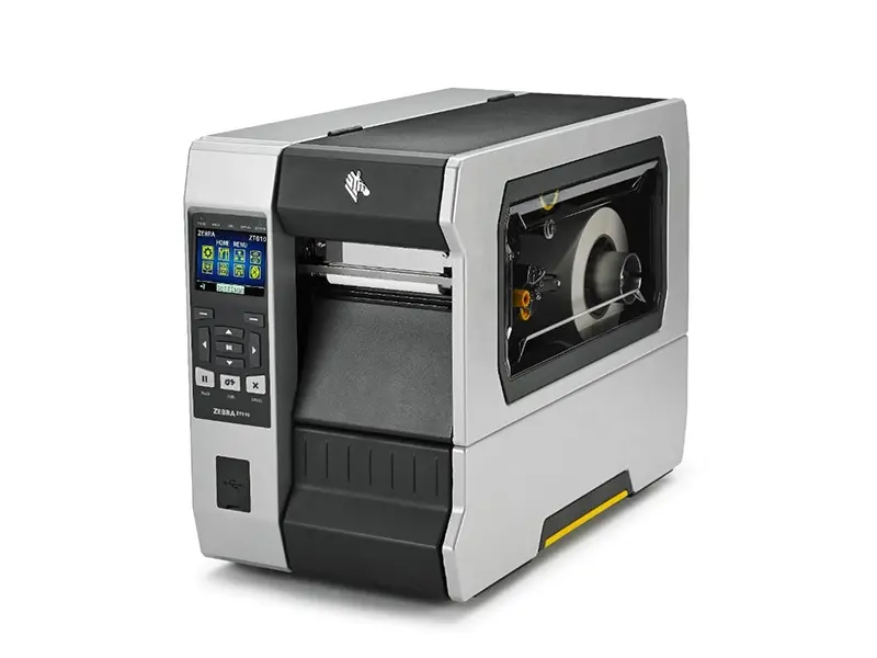 Seitenansicht des Zebra ZT610 Industrie-Etikettendruckers