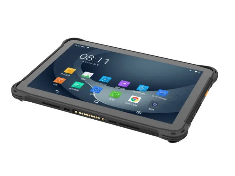 Schwarzes robustes Android-Tablet in Schutzhülle