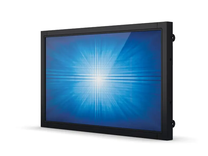 Seitliche Ansicht eines robusten 19 Zoll Industriemonitors