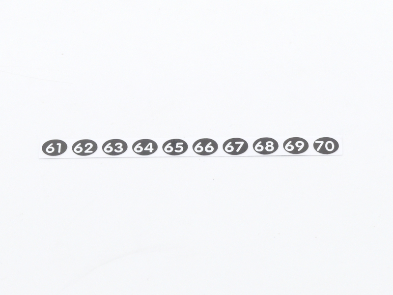Stift-Aufklebenummern 61, 62, 63, 64, 65, 66, 67, 68, 69, 70 für Kellnerstifte, 965.061 Stift-Aufklebenummern 61, 62, 63, 64, 65, 66, 67, 68, 69, 70 für Kellnerstifte, 965.061