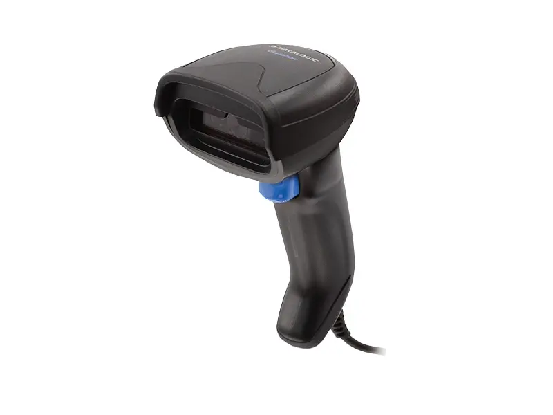 Schwarzer Datalogic Hand-Barcodescanner mit Kabel