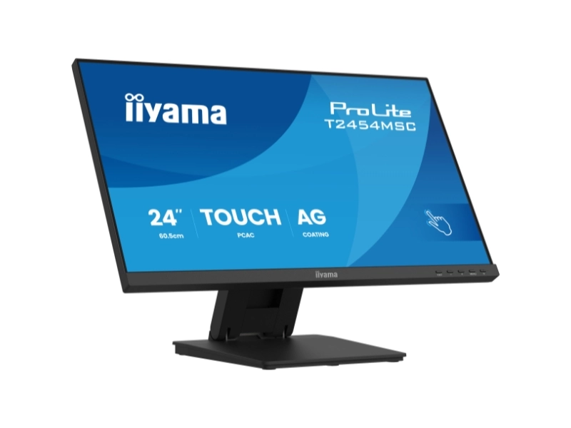 Iiyama ProLite T2454MSC-B3AG 23,8 Zoll Touchmonitor in Schwarz mit Full HD, 10-Punkt-Multitouch, USB und verstellbarem Standfuß