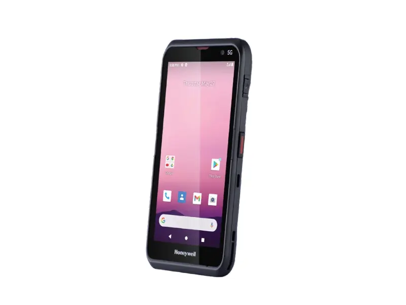 Schwarzes Honeywell 5G Smartphone mit Android-Display