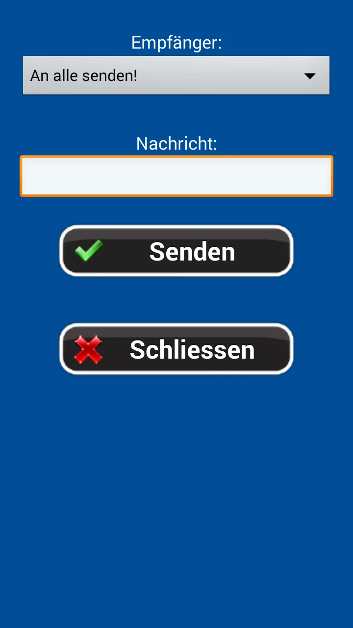 Formular einer Messaging-App mit Senden-Button