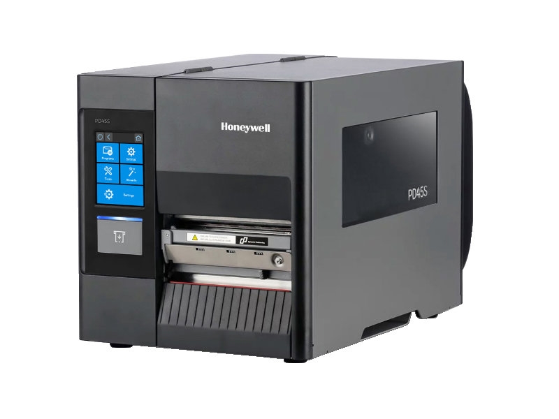 Industrie-Etikettendrucker Honeywell PD45S - Peeler, Aufwickler, 3.5-Touchdisplay, Thermotransfer, USB + RS232 + Ethernet, schwarz, PD45S0F0010020200