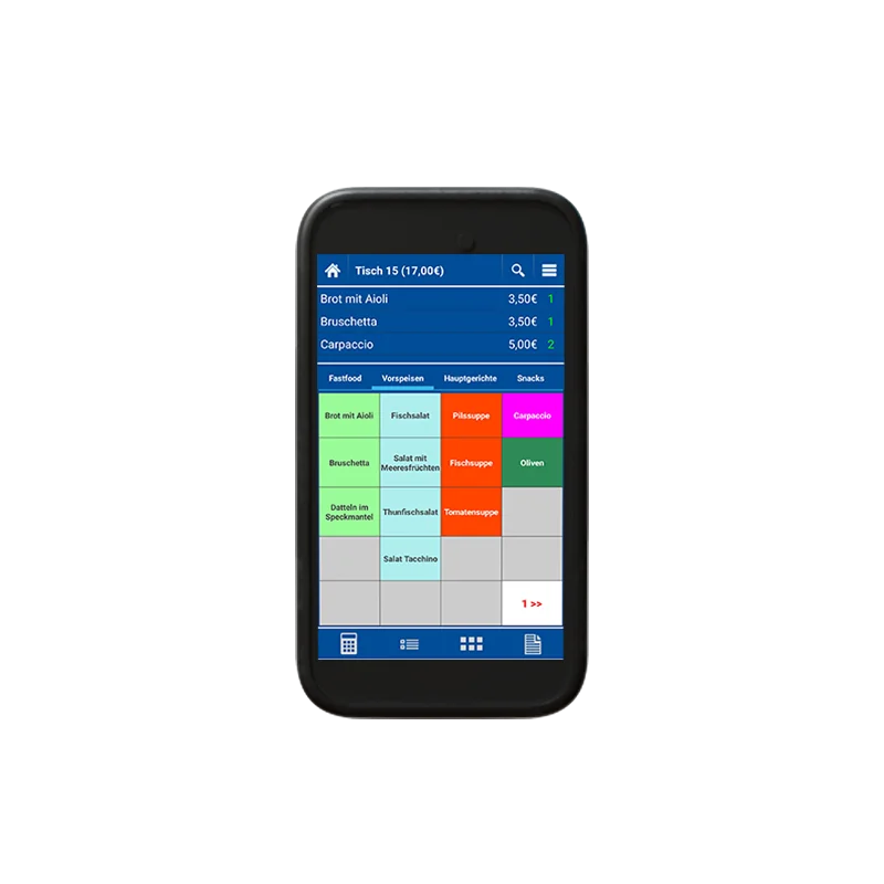 Smartphone mit mobiler Gastro-Kassensoftware