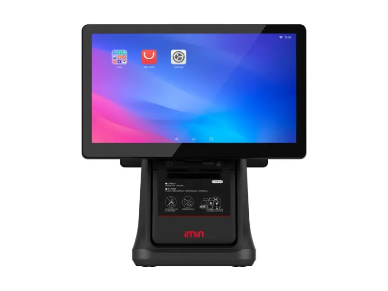 Schwarzes iMin Kassensystem mit Touchdisplay vorne