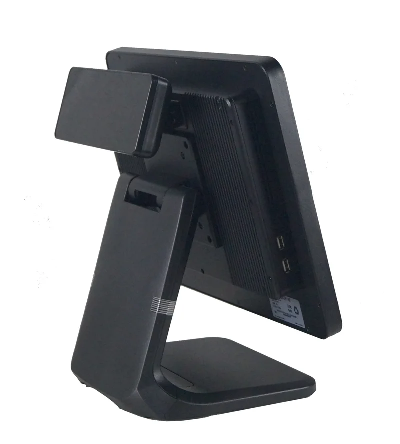 Schwarzes All-in-One POS Kassensystem Rückansicht