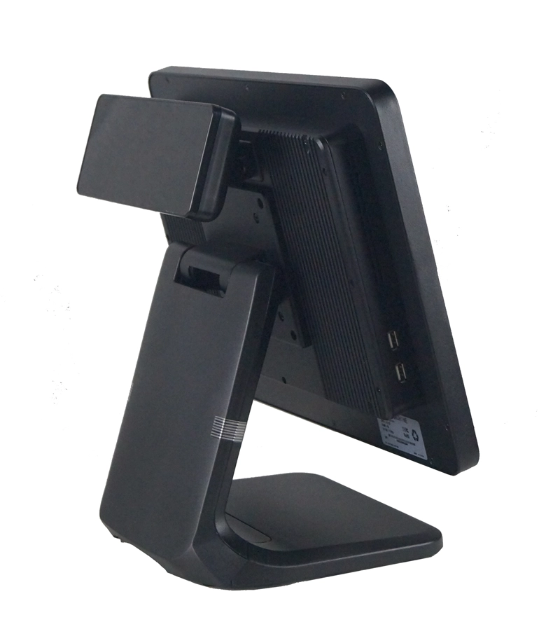 Schwarzes All-in-One POS Kassensystem Rückansicht