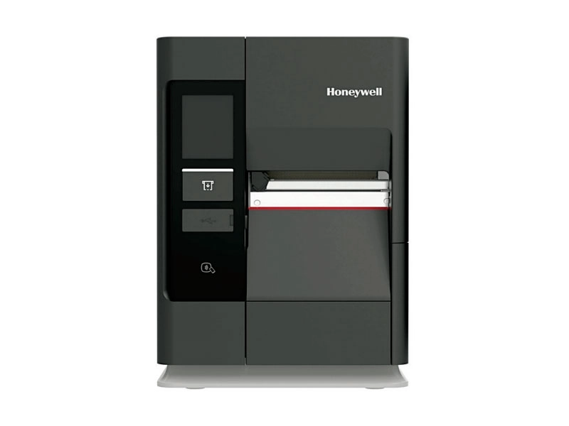 Schwarzer Honeywell Etikettendrucker in Frontansicht