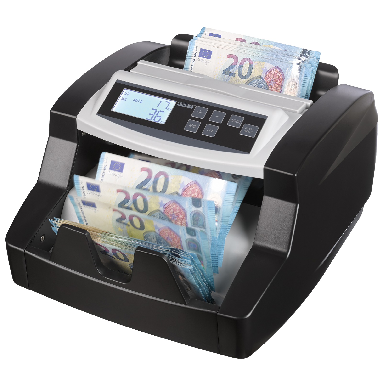 Banknotenzähler Ratiotec rapidcount B-Serie, Disp., 46660