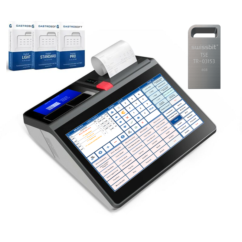 Handel Kassensystem 11.6 Zoll Touch SlimSet + Kassensoftware PosSoft + TSE-VIP-Paket Handel Kassensystem 11.6 Zoll Touch SlimSet + Kassensoftware PosSoft + TSE-VIP-Paket
