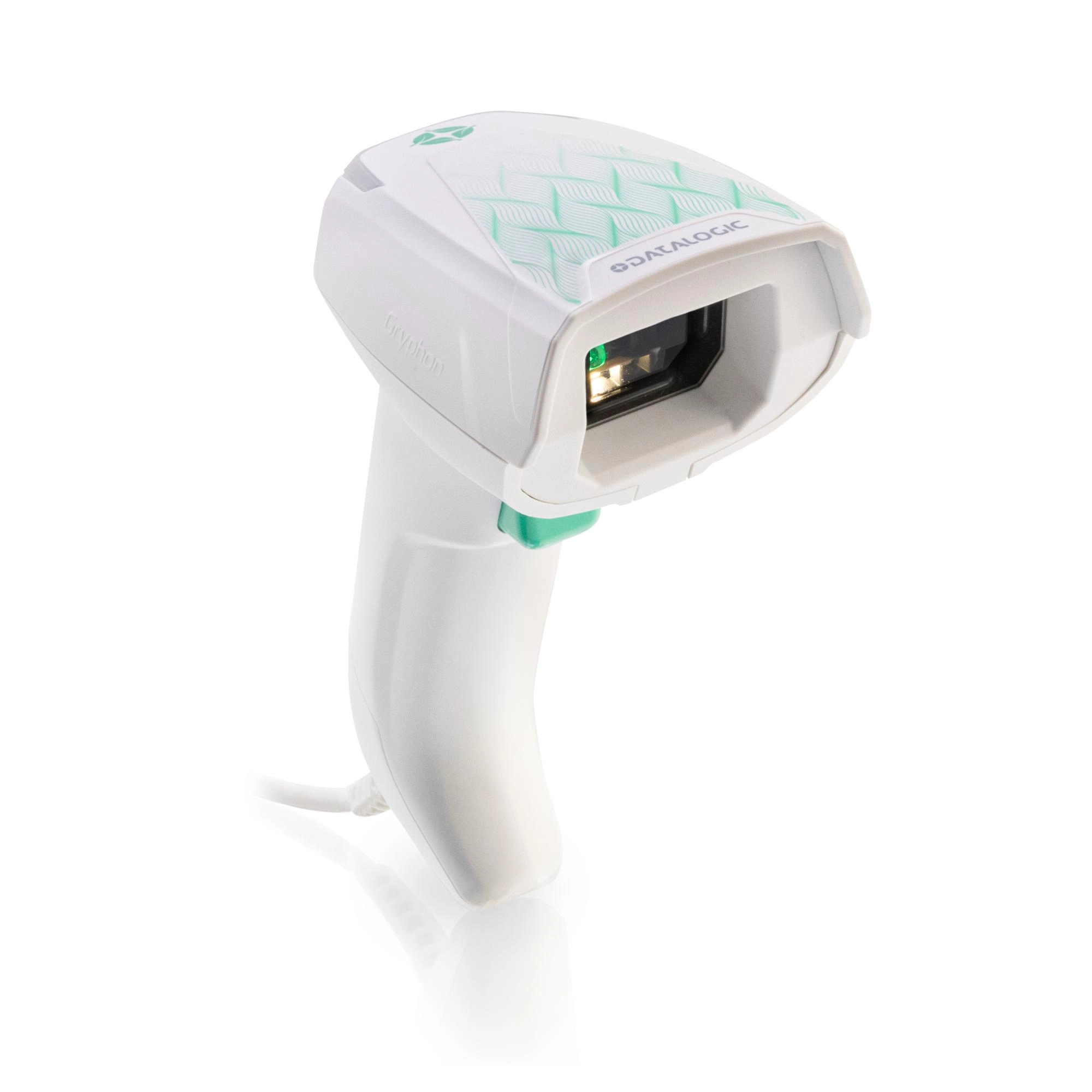 Weißer Datalogic Gryphon Barcode-Scanner mit Kabelanschluss