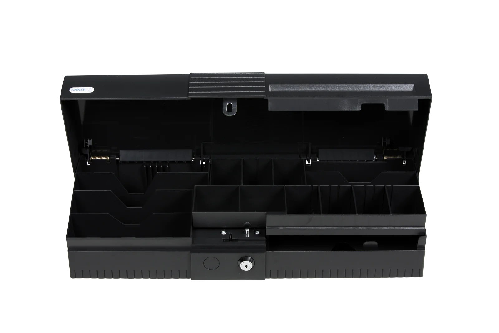Schwarze ANKER Kassenlade mit Münz- und Scheinfächern