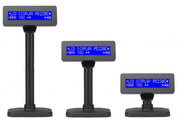 Kundenanzeige MagicPOS MP220C2 - LCD (Blau-Weiss), USB, 2 zeilig, schwarz, Standfuß Kundenanzeige MagicPOS MP220C2 - LCD (Blau-Weiss), USB, 2 zeilig, schwarz, Standfuß