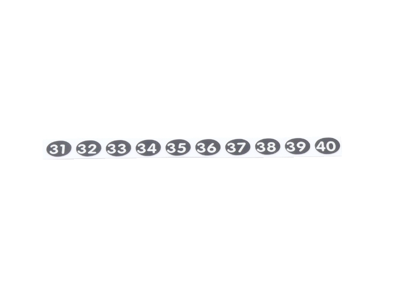 Stift-Aufklebenummern 31, 32, 33, 34, 35, 36, 37, 38, 39, 40 für Addimat Kellnerstifte, 65.031 Stift-Aufklebenummern 31, 32, 33, 34, 35, 36, 37, 38, 39, 40 für Addimat Kellnerstifte, 65.031