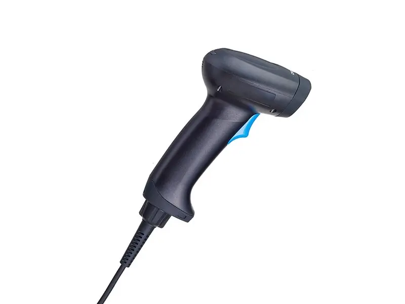 Schwarzer kabelgebundener Hand-Barcodescanner mit Trigger