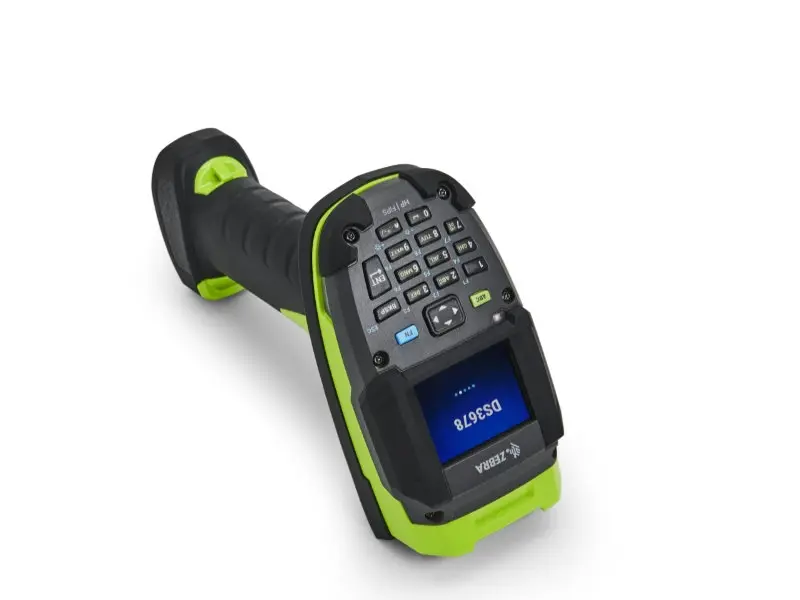 Handlicher Zebra Industriescanner mit Display und Tastenfeld