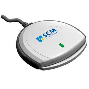 SCM USB Chipkartenleser in Weiß-Grau mit Kabel