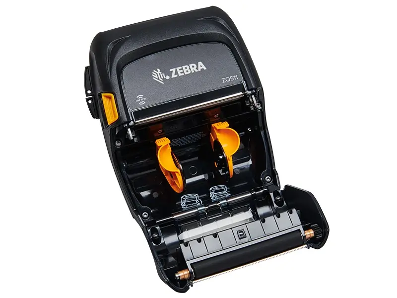 Mobiler Etikettendrucker Zebra ZQ511 mit offener Klappe