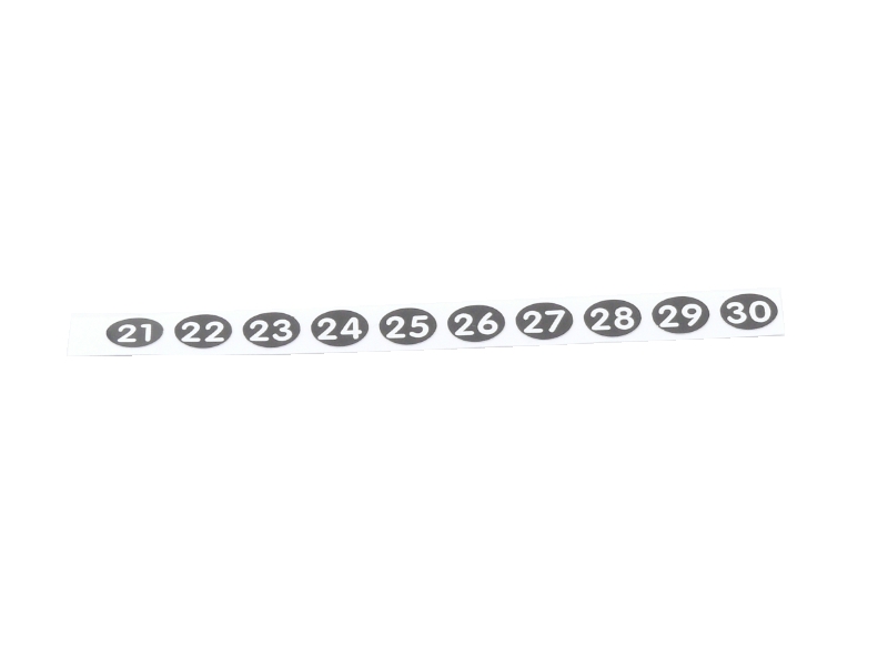 Stift-Aufklebenummern 21, 22, 23, 24, 25, 26, 27, 28, 29, 30 für Kellnerstifte Addimat, 9037-NUM.03 Stift-Aufklebenummern 21, 22, 23, 24, 25, 26, 27, 28, 29, 30 für Kellnerstifte Addimat, 9037-NUM.03